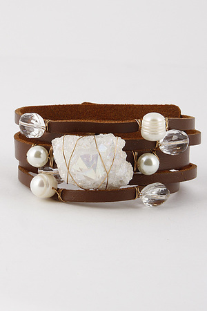 Four Layered Bracelet With Beads And Stones 6CBH1